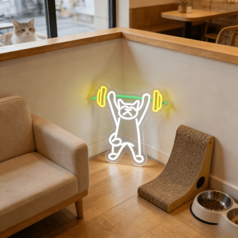 Неоновая LED-лампа «Кот, подни – обзор и цена Home Gym Neon Sign