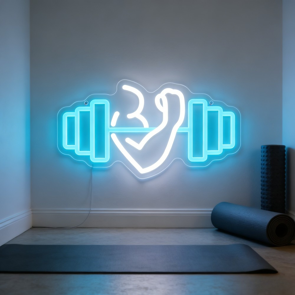 Неоновая вывеска LED «Бицепс»  – обзор и цена Home Gym Neon Sign
